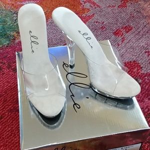 Ellie Clear Slip On High Heels